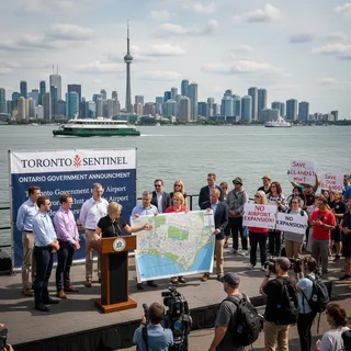 Toronto Islands with Billy Bishop Airport in the background under natural daylight.