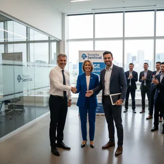 National Dry Beverages, a Toronto bottler, in a modern office setting after receiving the first EDGE business incentive grant.