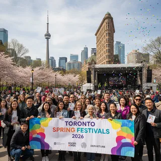 A graphic displaying the Toronto skyline with event graphics, announcing the 2026 spring festival season lineup.