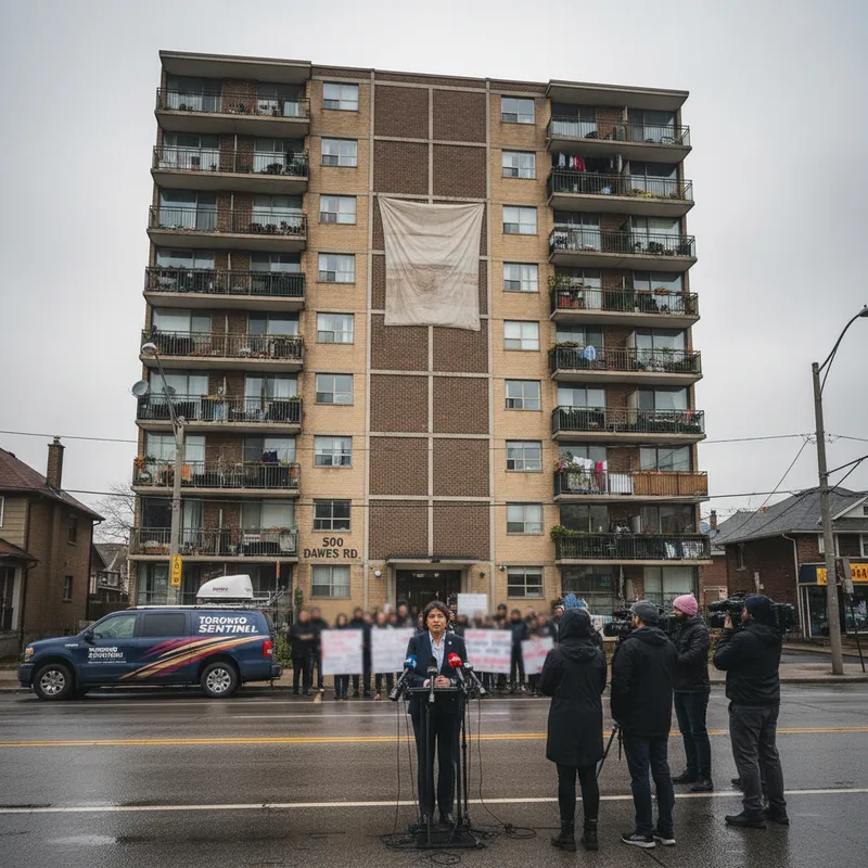 Mayor Olivia Chow speaking at a press conference about new housing initiatives.