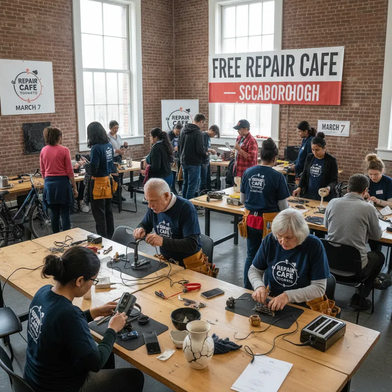 Volunteers at The Hub in Scarborough fix broken household goods for free at a community Repair Cafe event.