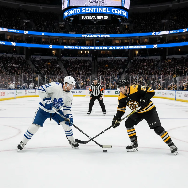 Fraser Minten, formerly of the Toronto Maple Leafs, now plays for the Boston Bruins.