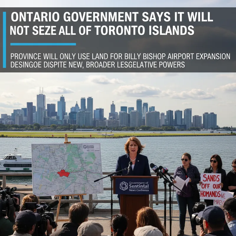 Toronto Islands with Billy Bishop Airport in the background under natural lighting.