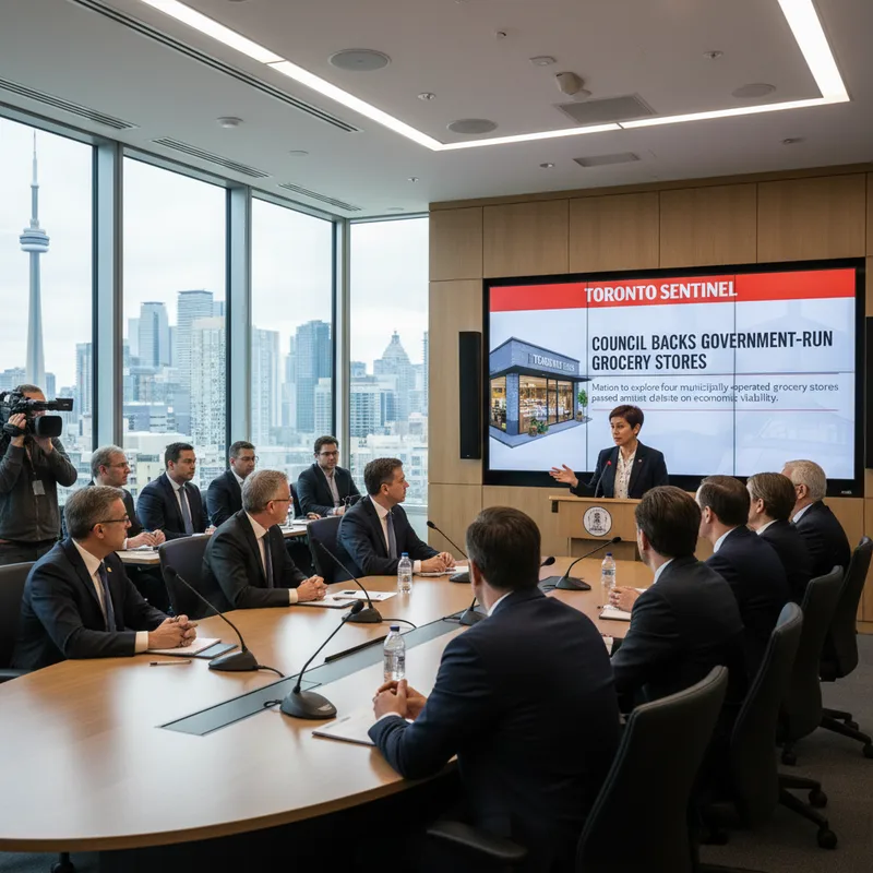 A business news photograph from Toronto Sentinel