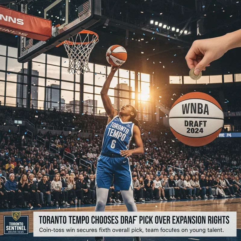 A Toronto WNBA player holds a basketball mid-game in a realistic stadium setting.